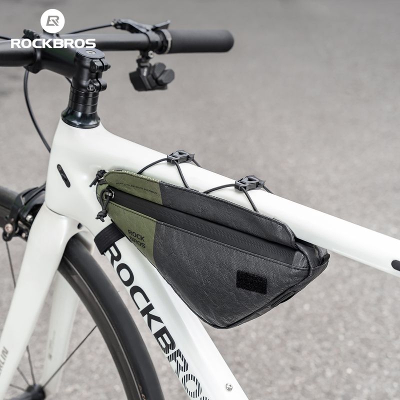 Borsa da bici per telaio Rockbros 30180033001 Eco-Friendly 2in1Bike Frame Bag with Shoulder Strap black/green 2