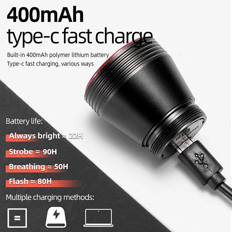 Faro posteriore per bicicletta Rockbros TL907Q50 Taillight 60 Lumen black 8