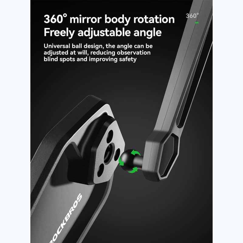 Specchietto per bicicletta Rockbros 260004002 Anti-Glare Rearview Mirror-Right black 3