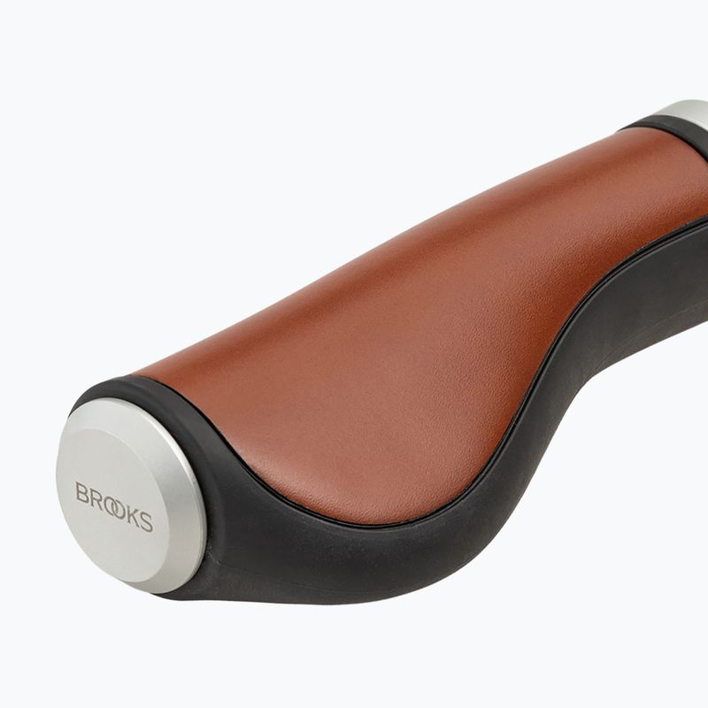 Brooks England Manopole ergonomiche per manubri in pelle al miele 2