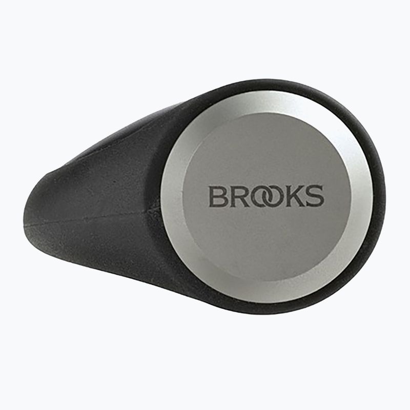 Brooks England Manopole ergonomiche per manubri in pelle nere 3