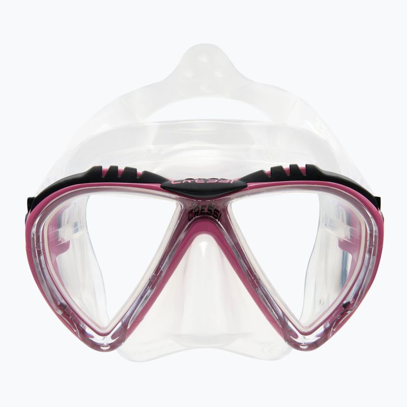 Maschera subacquea Cressi Lince trasparente/rosa 2