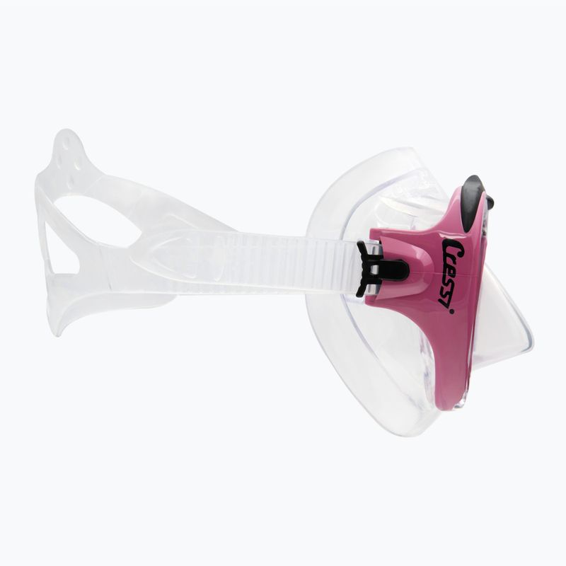 Maschera subacquea Cressi Lince trasparente/rosa 3