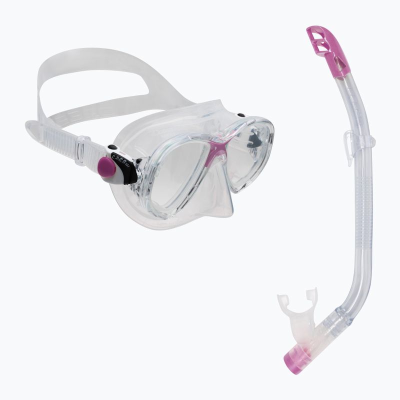 Kit snorkeling per bambini Cressi Marea + Top trasparente/rosa