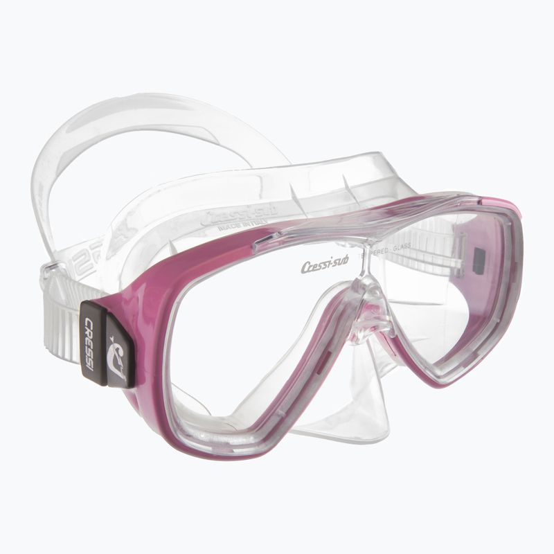 Maschera subacquea Cressi Onda trasparente/rosa