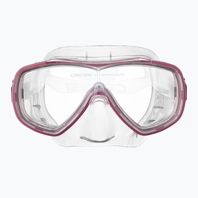 Maschera subacquea Cressi Onda trasparente/rosa 2