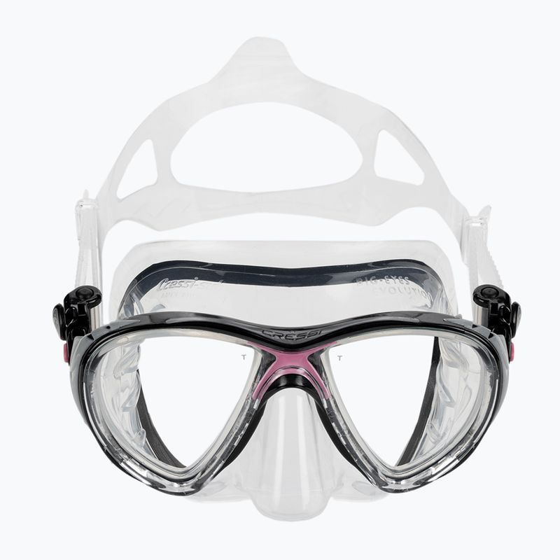 Set da immersione Cressi Big Eyes Evolution + Alpha Ultra Dry nero/rosa 4