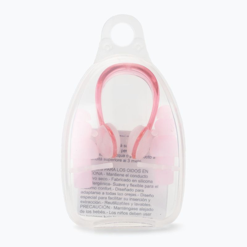 Set di tappi per le orecchie + clip per il naso Cressi rosa