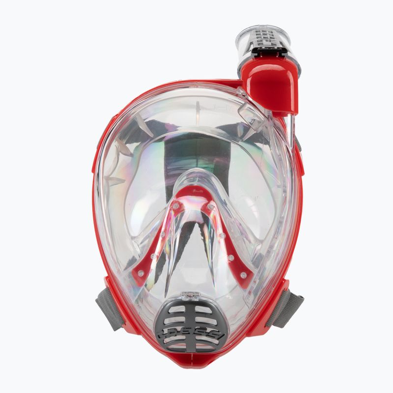 Maschera da snorkeling Cressi Duke Dry Full Face trasparente/rossa 2