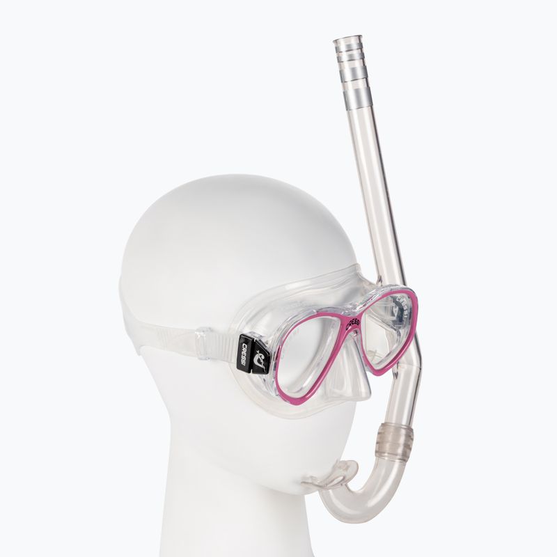 Set da snorkeling per bambini Cressi Perla + Minigringo trasparente/rosa 2