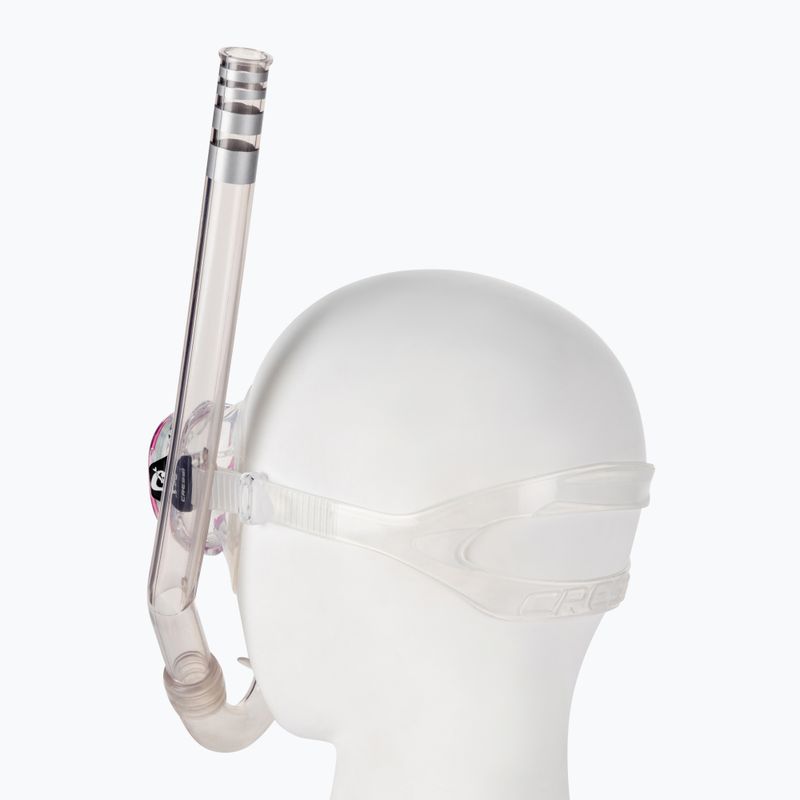 Set da snorkeling per bambini Cressi Perla + Minigringo trasparente/rosa 3
