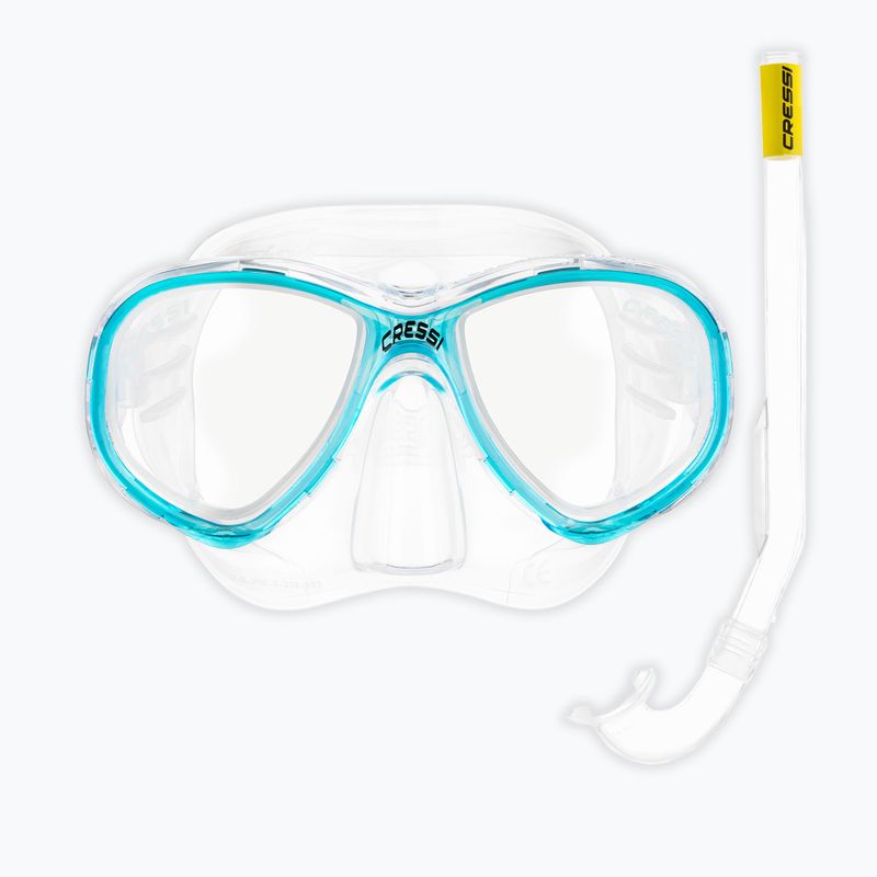 Set per snorkeling per bambini Cressi Perla Jr + Minigringo clear/aquamarine 2