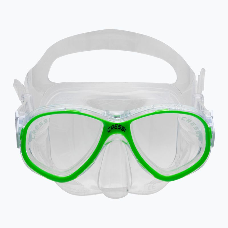 Set da snorkeling per bambini Cressi Perla + Minigringo clear/lime 2