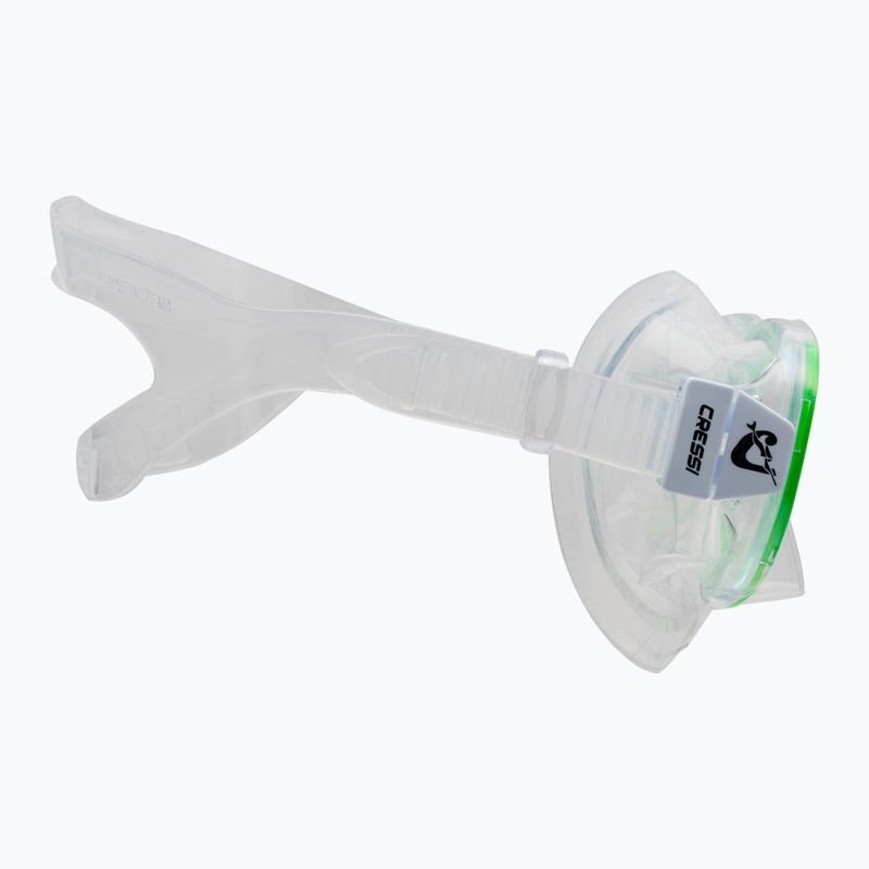 Set da snorkeling per bambini Cressi Perla + Minigringo clear/lime 3