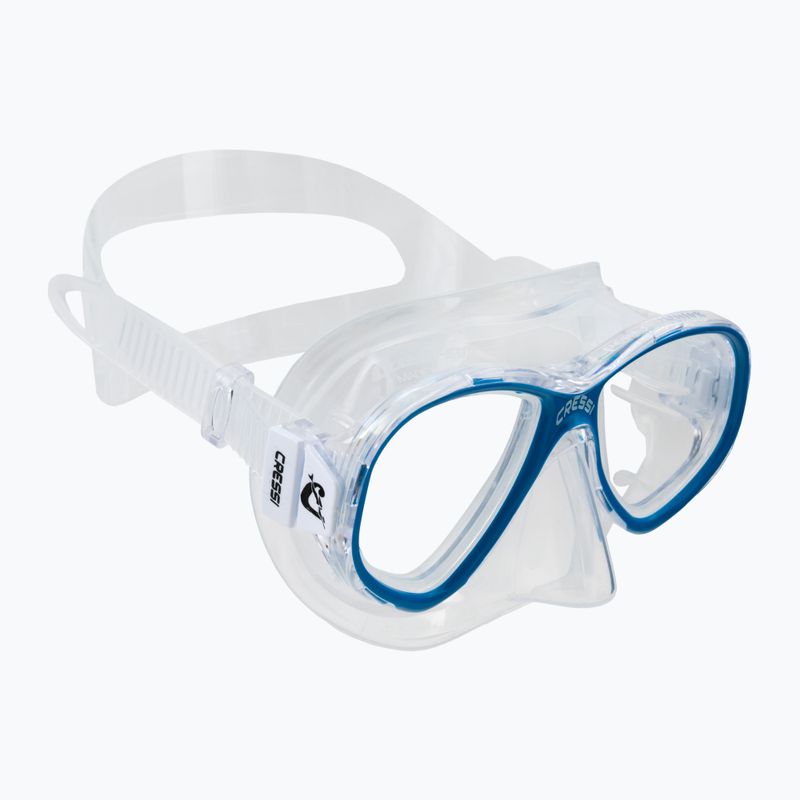 Maschera subacquea Cressi Perla trasparente/blu per bambini