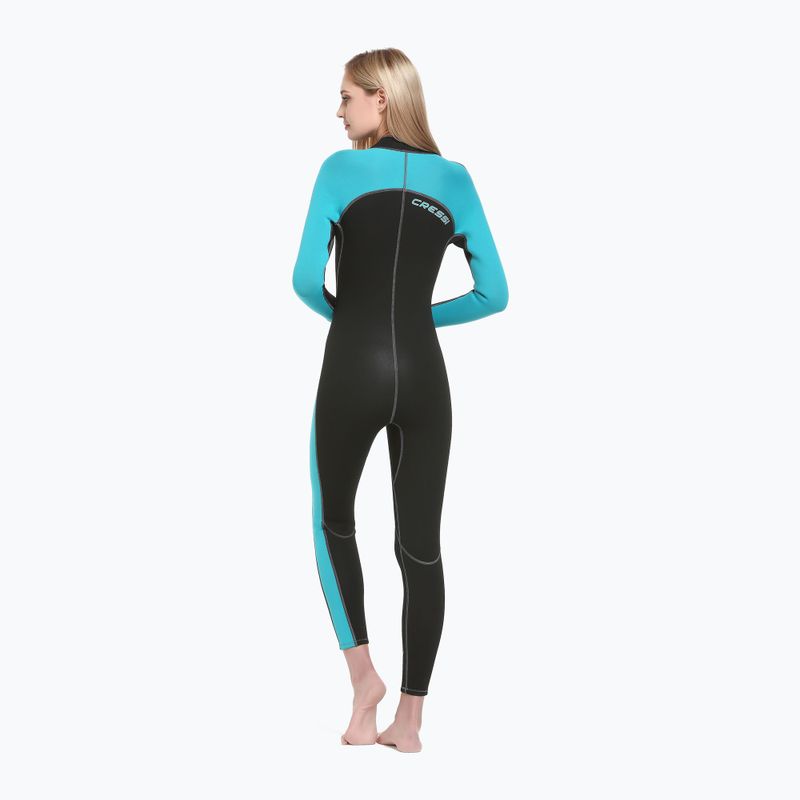 Muta da donna Cressi Lido Monopiece 2 mm nero/acquamarina 2
