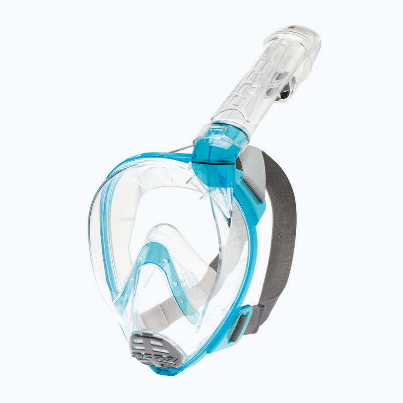 Maschera da snorkeling Cressi Baron Full Face per bambini, trasparente/acquamarina
