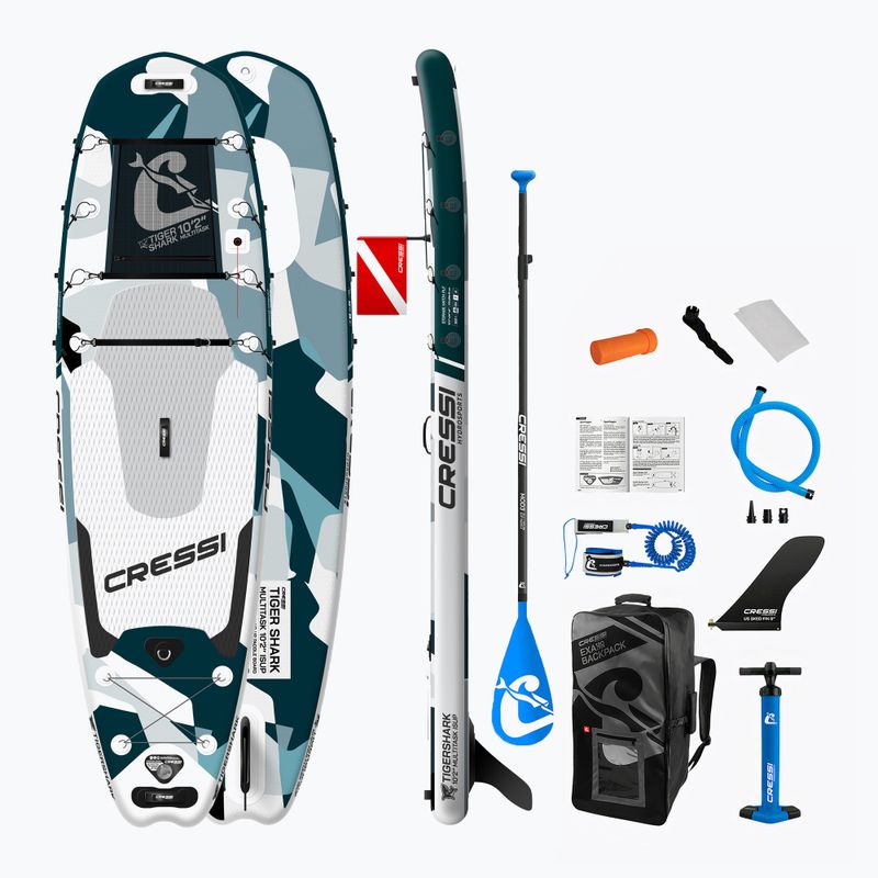 Tavola SUP Cressi Tiger Shark Multitask iSUP 10'2'' acquamarina camo