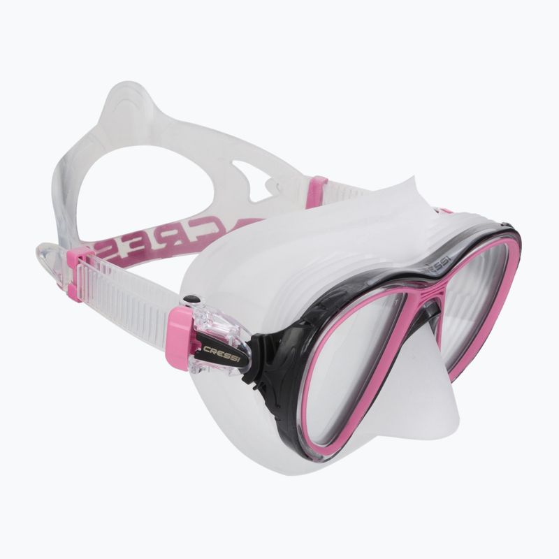 Maschera subacquea Cressi Quantum trasparente/rosa