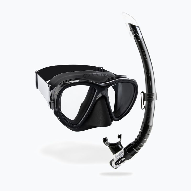 Set da immersione Cressi Fiji + Gamma nero/nero