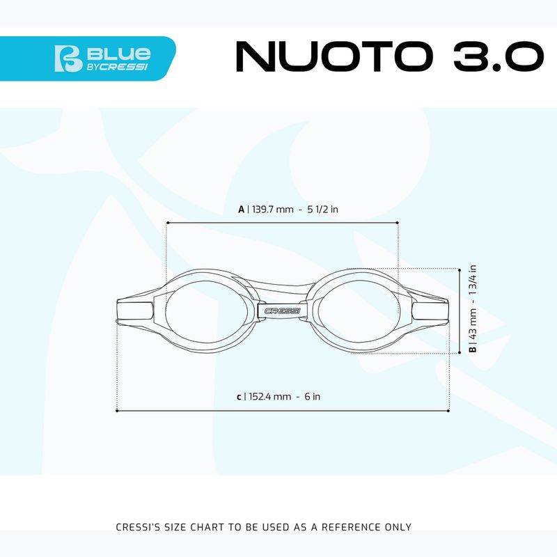 Occhialini da nuoto Cressi Nuoto 3.0 nero/nero specchiato 4