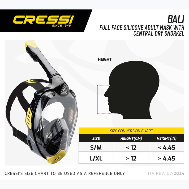 Maschera da snorkeling Cressi Bali Full Face nero/grigio 6