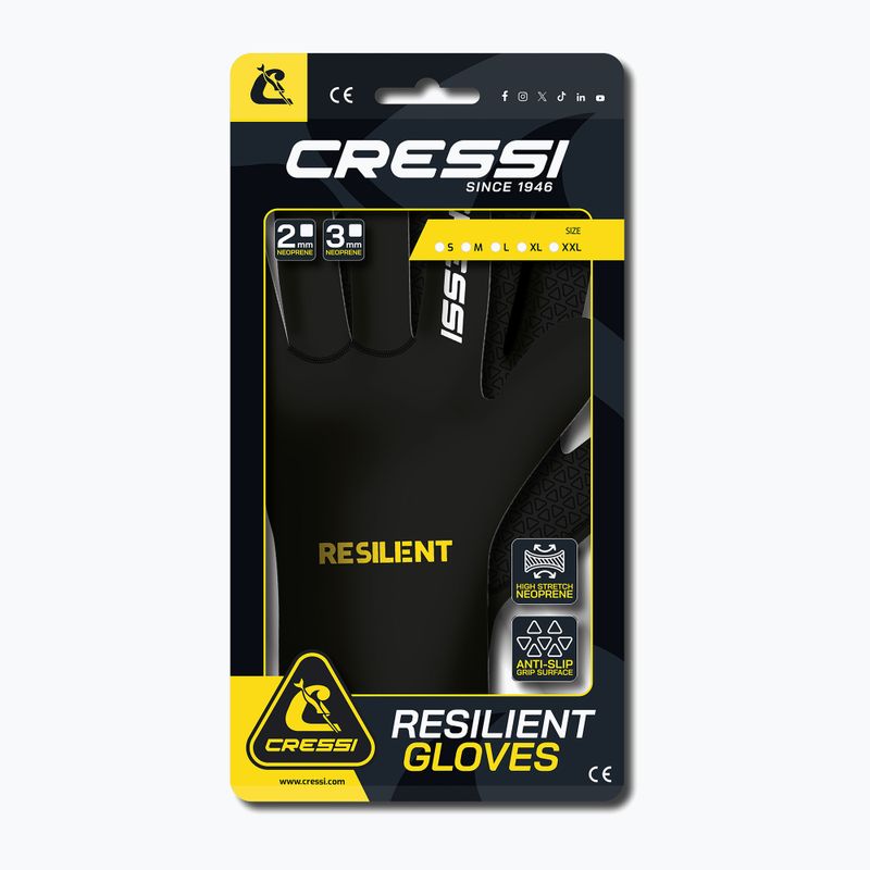 Guanti in neoprene Cressi Resilient 2 mm nero 8