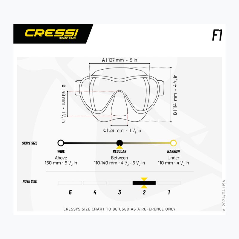 Maschera subacquea Cressi F1 Small turchese 6
