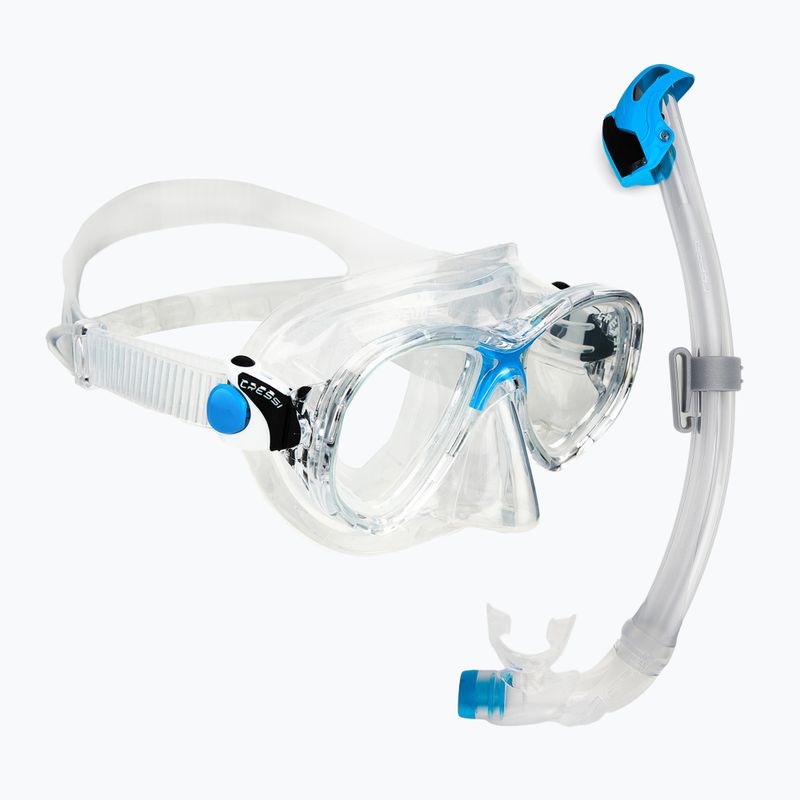 Set da immersione Cressi Marea + Seal Dry Jr trasparente/azzurro