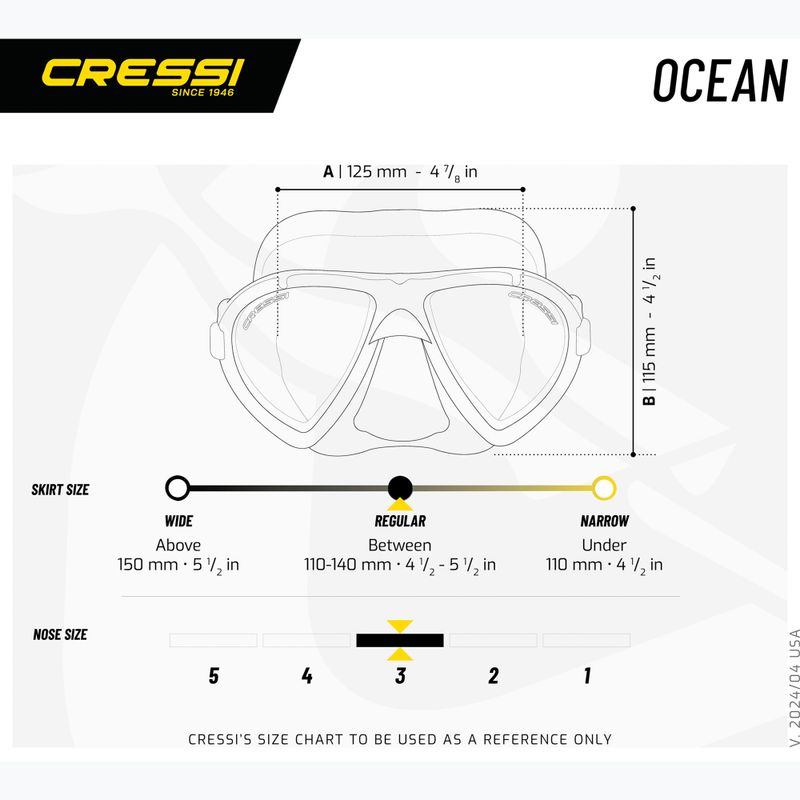 Maschera subacquea Cressi Ocean nero/blu 5