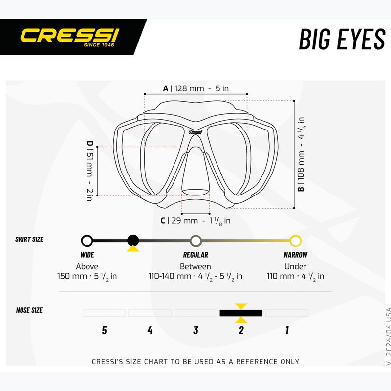 Maschera subacquea Cressi Big Eyes blu/arancio/chiaro/azzurro 3