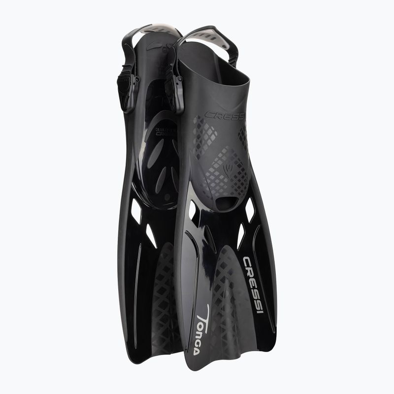 Set da immersione Cressi Baron + Tonga nero/nero/nero 2