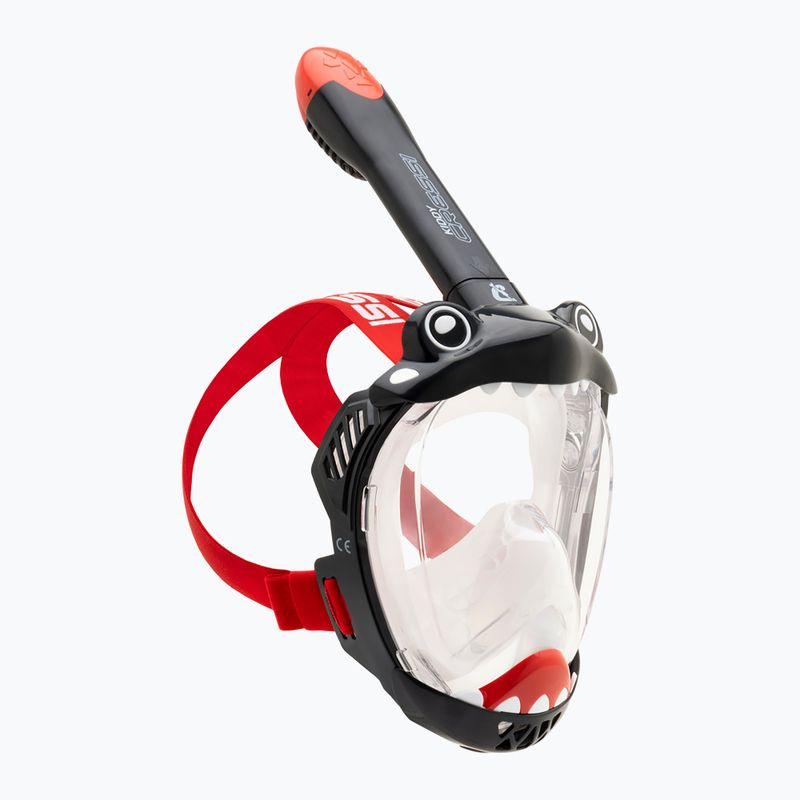 Maschera facciale integrale da snorkeling per bambini Cressi Kiddy Full Face Jr black/clear/red 3