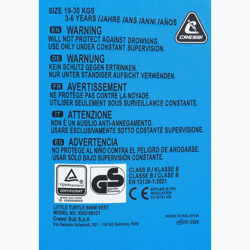 Giubbotto di salvataggio per bambini Cressi Little Turtle yellow/azure 4