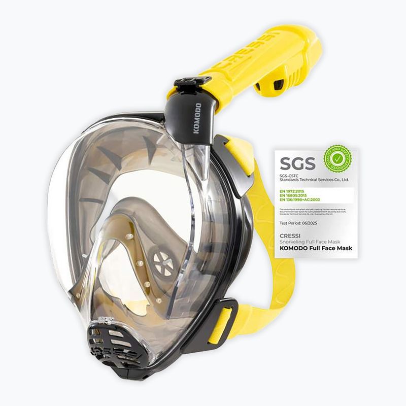 Maschera facciale integrale per snorkeling Cressi Komodo Full Face black/yellow 2