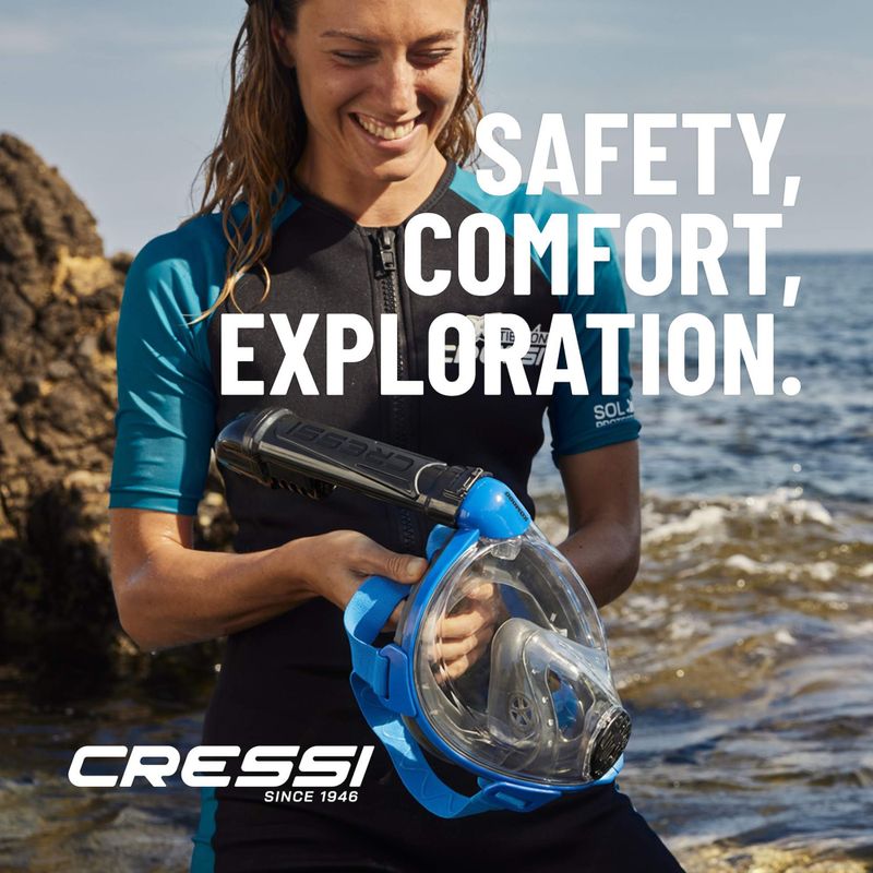 Maschera facciale integrale per snorkeling Cressi Komodo Full Face black/yellow 12