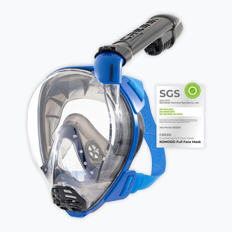 Maschera facciale integrale per snorkeling Cressi Komodo Full Face blue/black 2