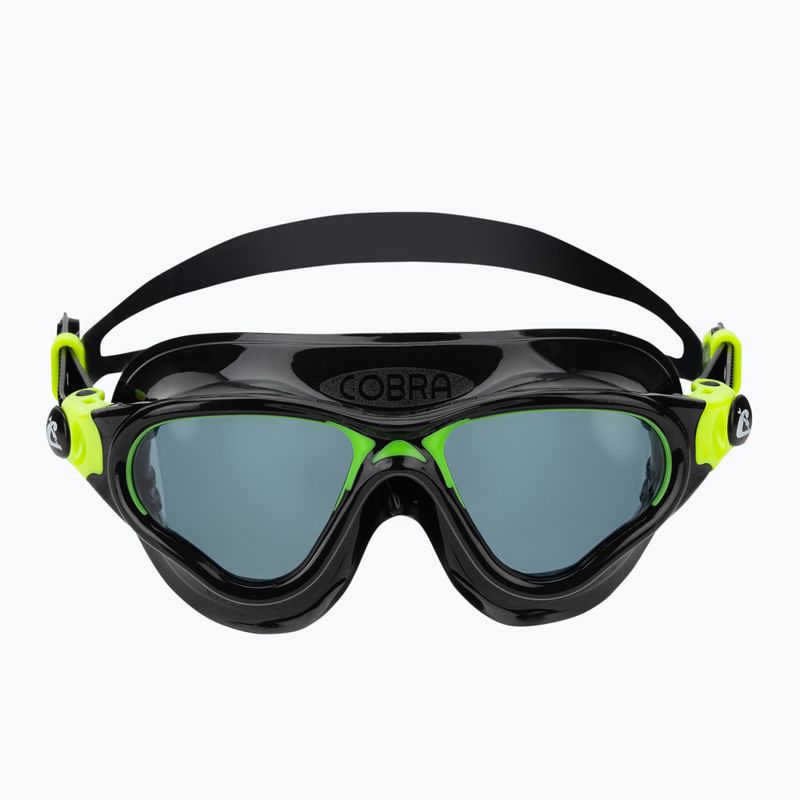 Maschera da nuoto Cressi Cobra black/black/lime smoked 2