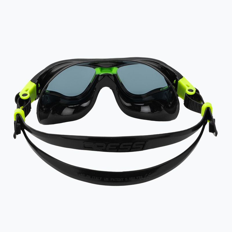 Maschera da nuoto Cressi Cobra black/black/lime smoked 4