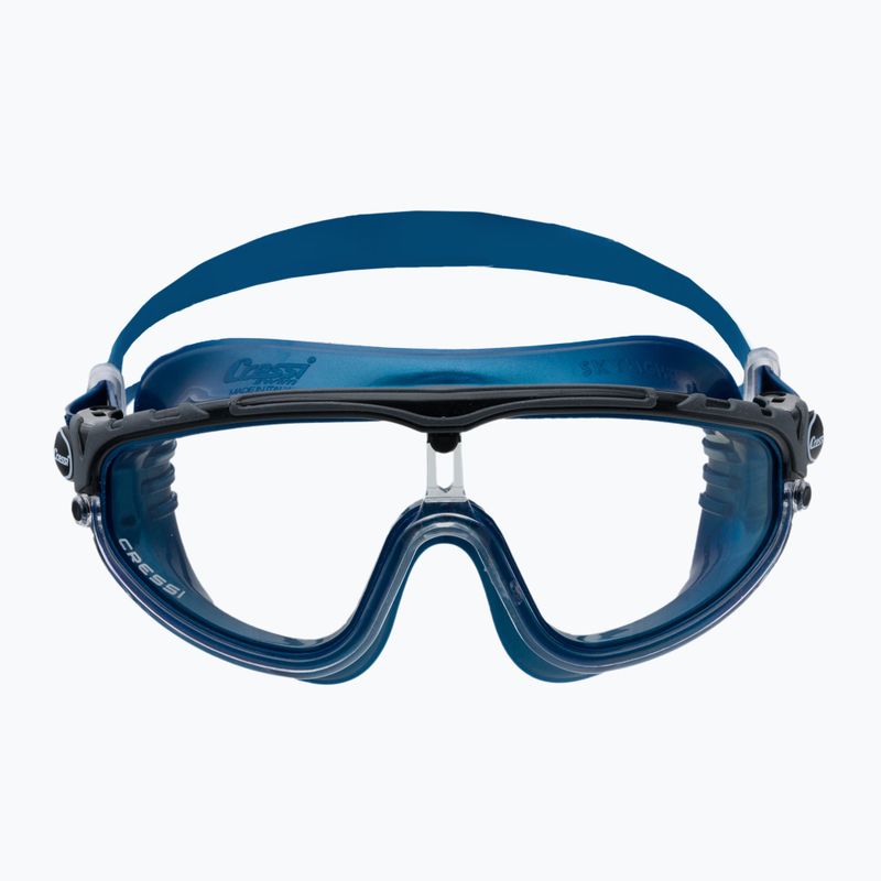 Maschera da bagno Cressi Skylight blu in metallo 2