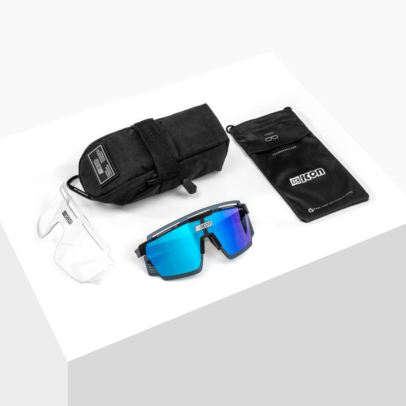 Occhiali da sole SCICON Aerowatt nero lucido/scnpp multimirror blu 6