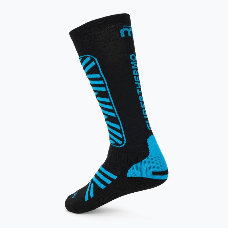 Calze da sci Mico Heavy Weight Superthermo Primaloft Merino Ski black turquoise 2