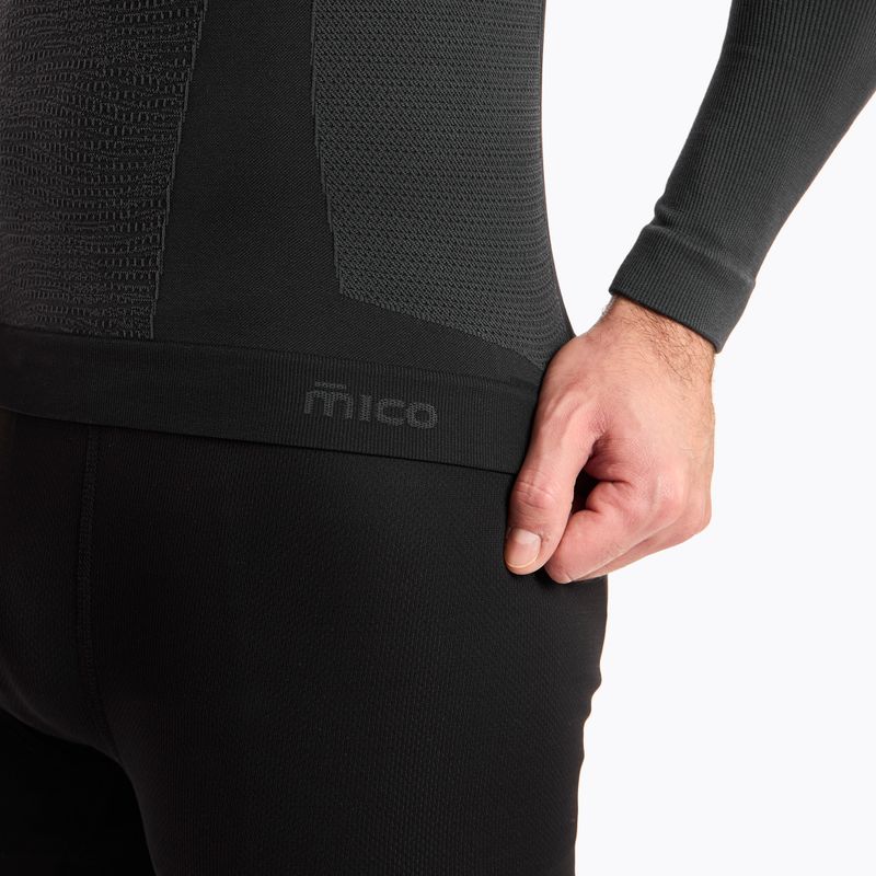 Mico Warm Control Uomo a maniche lunghe termiche a girocollo nero 5