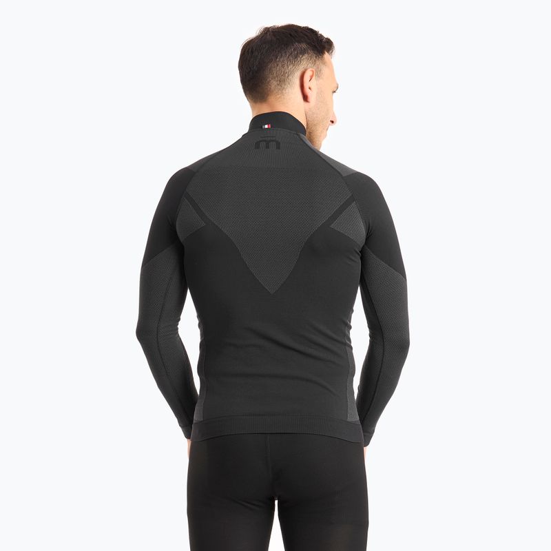 Maglia termica da uomo Mico Warm Control Zip Neck nero 2