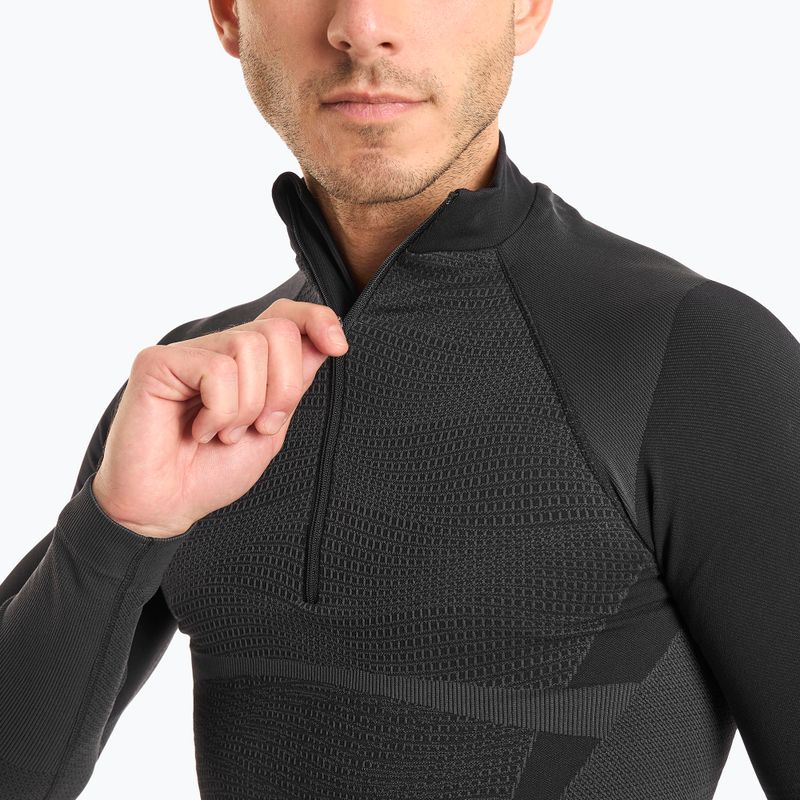 Maglia termica da uomo Mico Warm Control Zip Neck nero 3