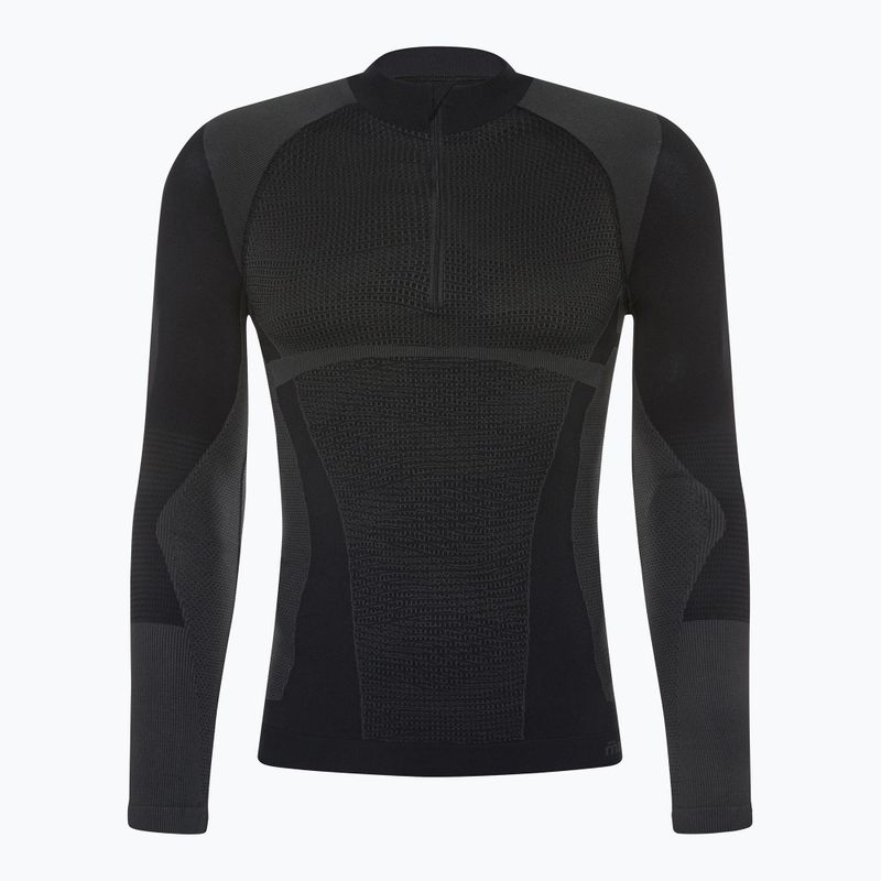 Maglia termica da uomo Mico Warm Control Zip Neck nero 6