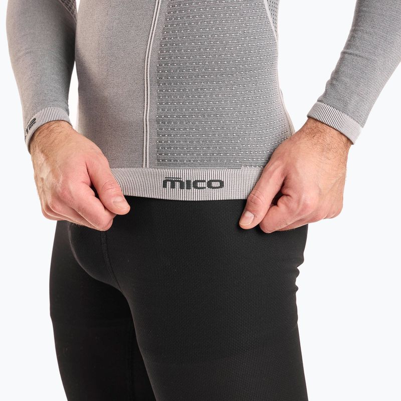 Uomo thermal active manica lunga Mico Odor Zero Mock Neck grigio 4