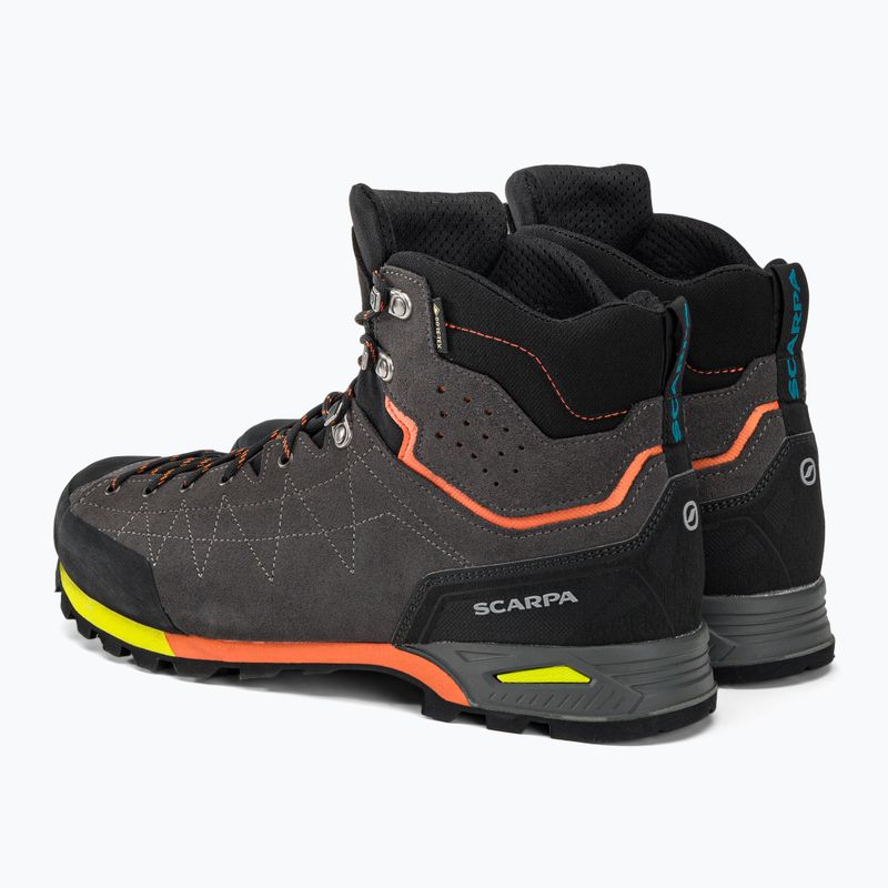 Scarponi da trekking da uomo SCARPA Zodiac Plus GTX squalo/arancio 3