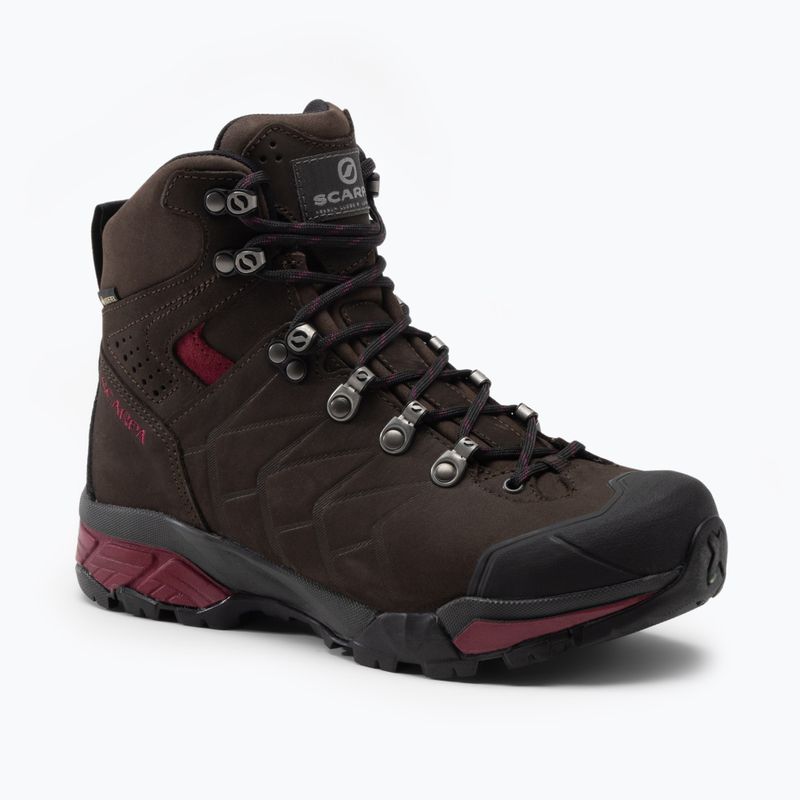 Stivali da trekking da donna SCARPA ZG Pro GTX caffè scuro/prugna rossa