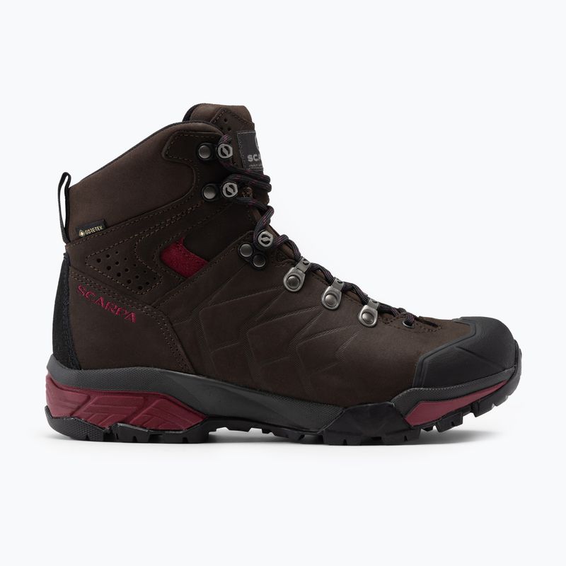 Stivali da trekking da donna SCARPA ZG Pro GTX caffè scuro/prugna rossa 2